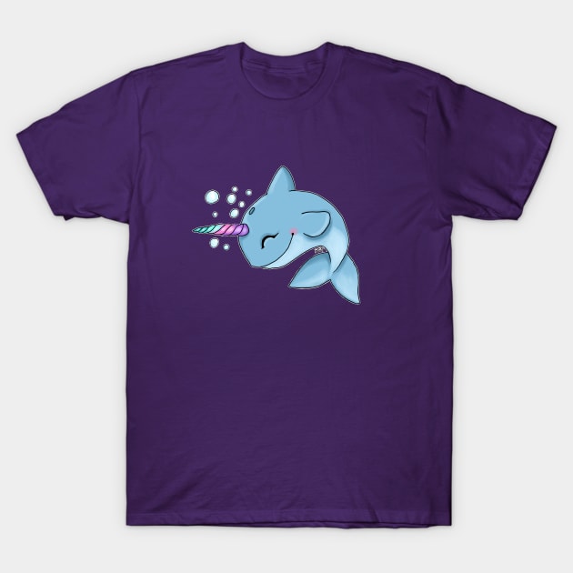 Bubbly Narwhal T-Shirt by ruthimagination